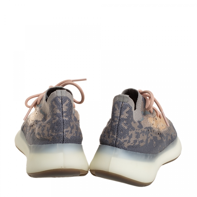 Pre Owned Adidas Yeezy Boost 380 Mist Grey Cotton Knit Lace Up Sneakers Size 41.5
