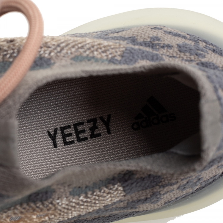 Pre Owned Adidas Yeezy Boost 380 Mist Grey Cotton Knit Lace Up Sneakers Size 41.5