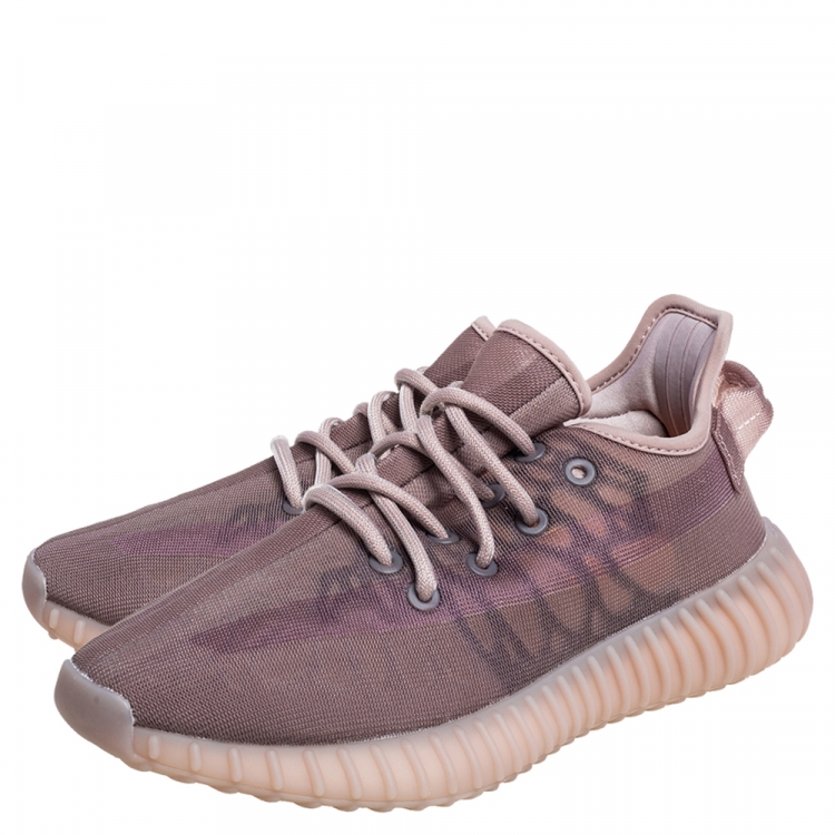 Pre Owned Yeezy x Adidas Brown Mesh Boost 350 V2 Mono Mist Sneakers Size 36 2/3