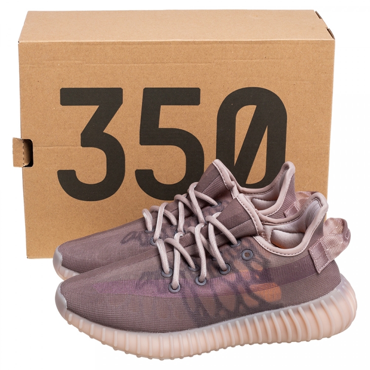 Pre Owned Yeezy x Adidas Brown Mesh Boost 350 V2 Mono Mist Sneakers Size 36 2/3