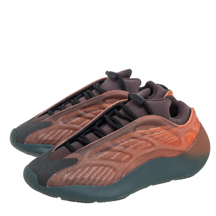 Pre Owned Yeezy x Adidas Orange/Brown Mesh And Polyurethane Yeezy 700 V3 Copper Fade Sneakers Size 40