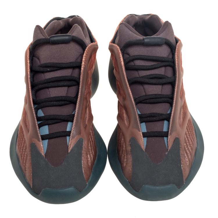 Pre Owned Yeezy x Adidas Orange/Brown Mesh And Polyurethane Yeezy 700 V3 Copper Fade Sneakers Size 40