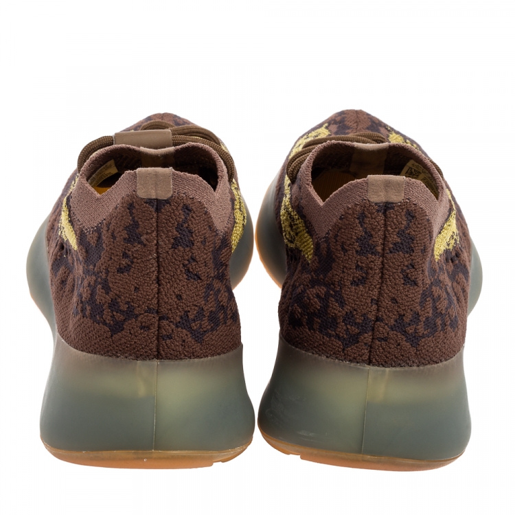 Pre Owned Adidas Yeezy Brown/Yellow Knit Fabric And Mesh Boost 380 LMNTE Sneakers Size 39 1/3