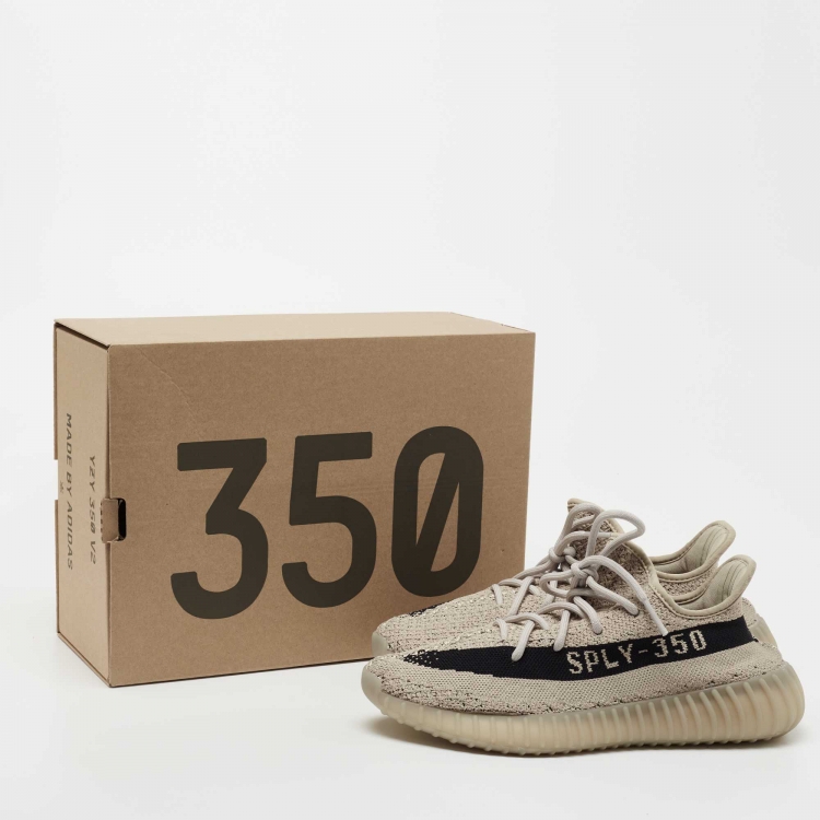 مملوكة مسبقًا Yeezy x Adidas Grey/Black Knit Fabric Boost 350 V2 Slate Sneakers Size 40