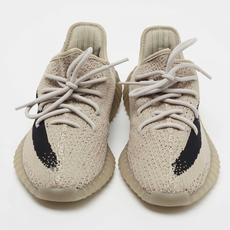 مملوكة مسبقًا Yeezy x Adidas Grey/Black Knit Fabric Boost 350 V2 Slate Sneakers Size 40