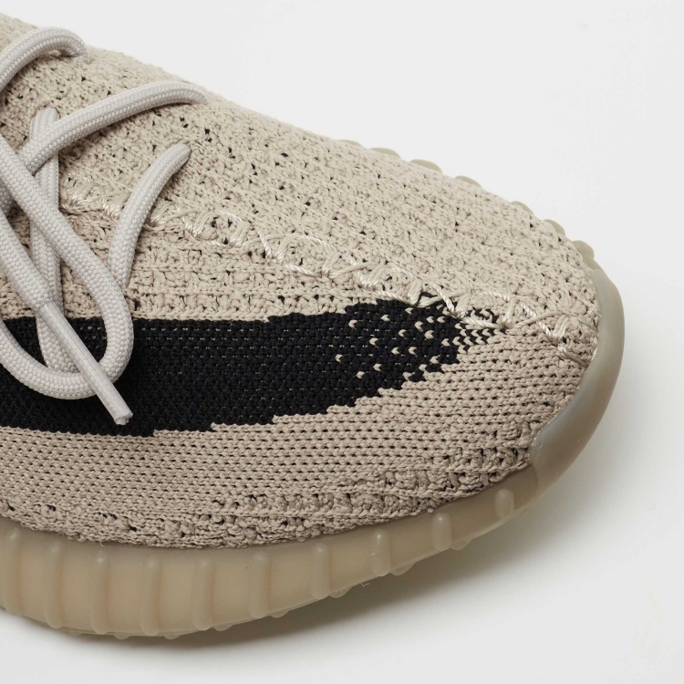 مملوكة مسبقًا Yeezy x Adidas Grey/Black Knit Fabric Boost 350 V2 Slate Sneakers Size 40