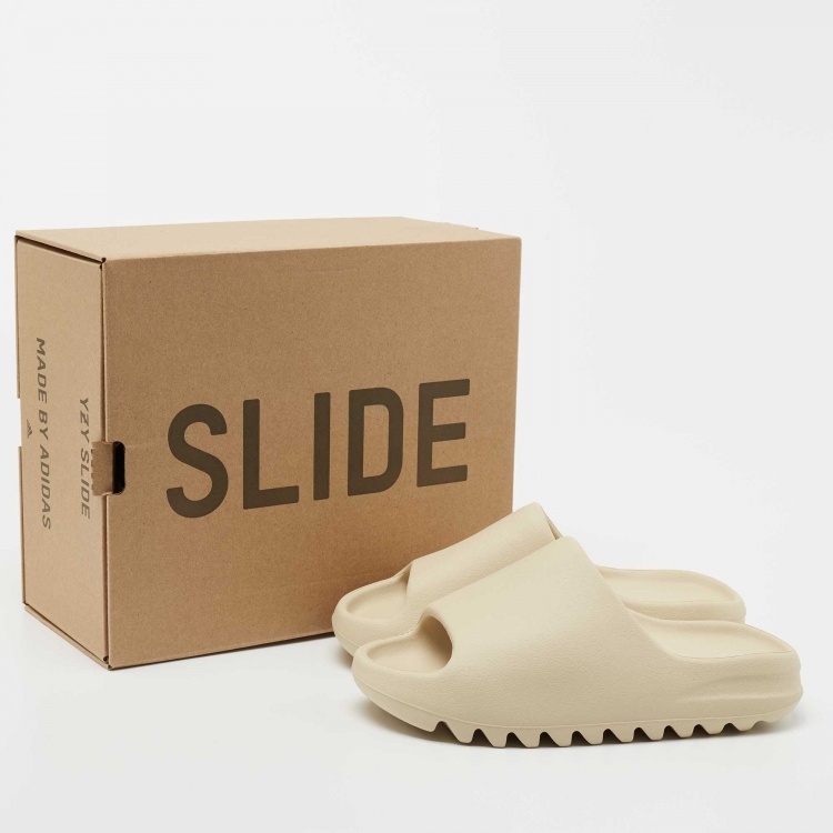 Pre Owned Yeezy x Adidas Cream Rubber Bone Slides Size 38