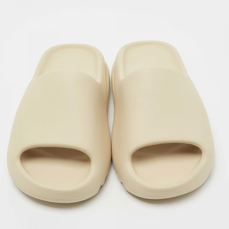 Pre Owned Yeezy x Adidas Cream Rubber Bone Slides Size 38