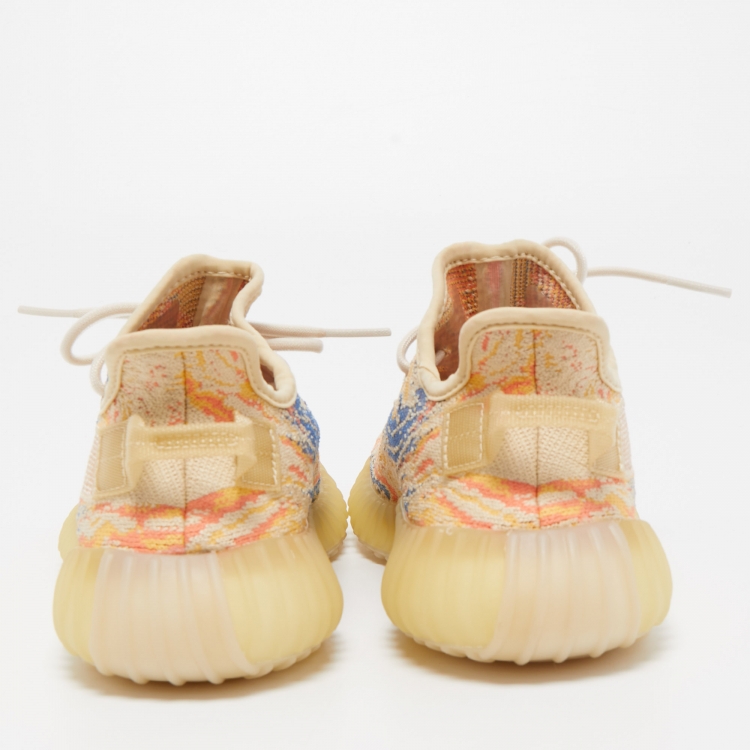 Pre Owned Yeezy x Adidas Multicolor Knit Fabric Boost 350 V2 Mx-Oat Sneakers Size 38 2/3