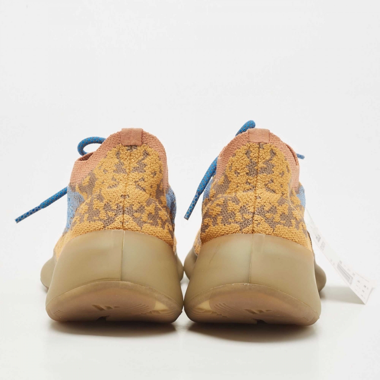 Pre Owned Yeezy x Adidas Brown Knit Fabric  Boost 380 Blue-Oat Sneakers 39 1/3