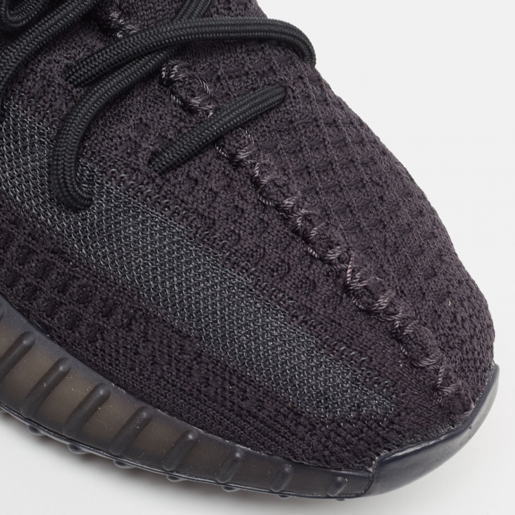 Pre Owned Yeezy x Adidas Black Knit Fabric Boost 350 V2 Onyx Sneakers Size 39 1/3