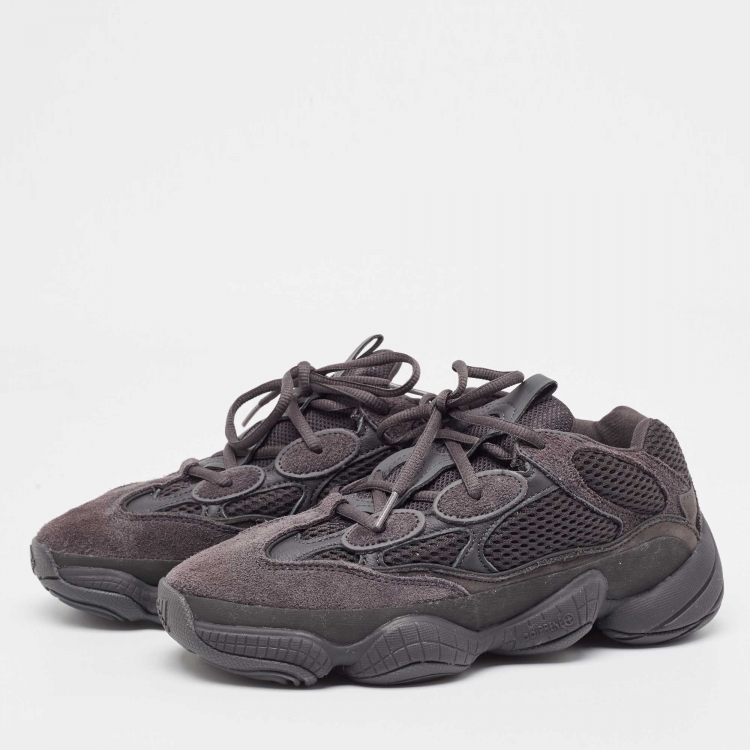 Yeezy x Adidas Black Suede and Mesh Yeezy 500 Utility Black Sneakers Size 38 2/3