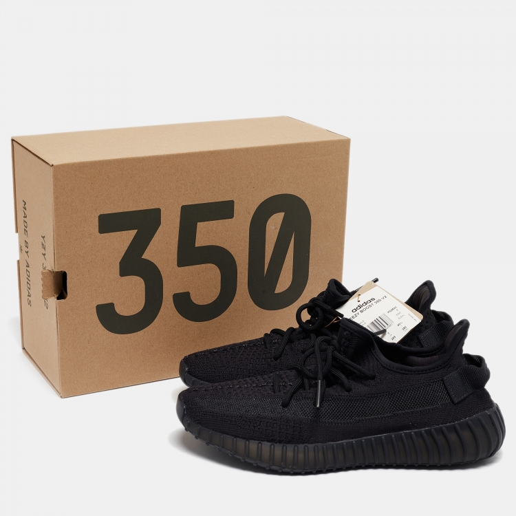 مملوكة مسبقًا Yeezy x Adidas Black Knit Fabric Boost 350 V2 Onyx Sneakers Size 40 2/3