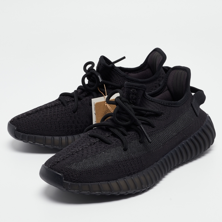 مملوكة مسبقًا Yeezy x Adidas Black Knit Fabric Boost 350 V2 Onyx Sneakers Size 40 2/3