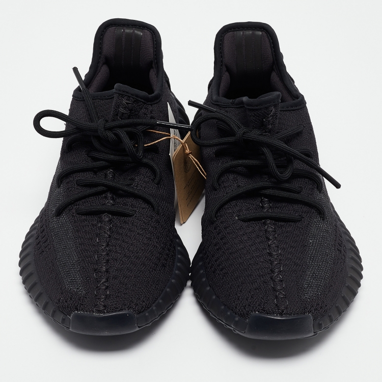 مملوكة مسبقًا Yeezy x Adidas Black Knit Fabric Boost 350 V2 Onyx Sneakers Size 40 2/3