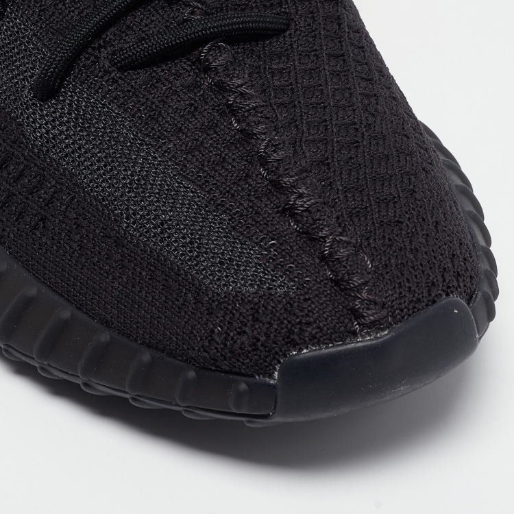 مملوكة مسبقًا Yeezy x Adidas Black Knit Fabric Boost 350 V2 Onyx Sneakers Size 40 2/3