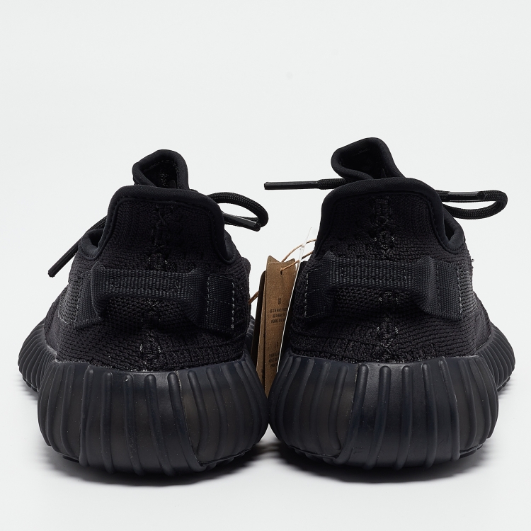 مملوكة مسبقًا Yeezy x Adidas Black Knit Fabric Boost 350 V2 Onyx Sneakers Size 40 2/3