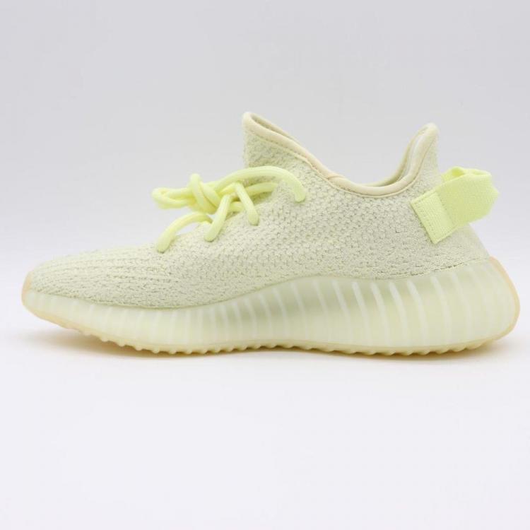 Pre Owned Yeezy x Adidas Yellow/Cream White Cotton Knit Boost 350 V2 Sneakers Size 35.5