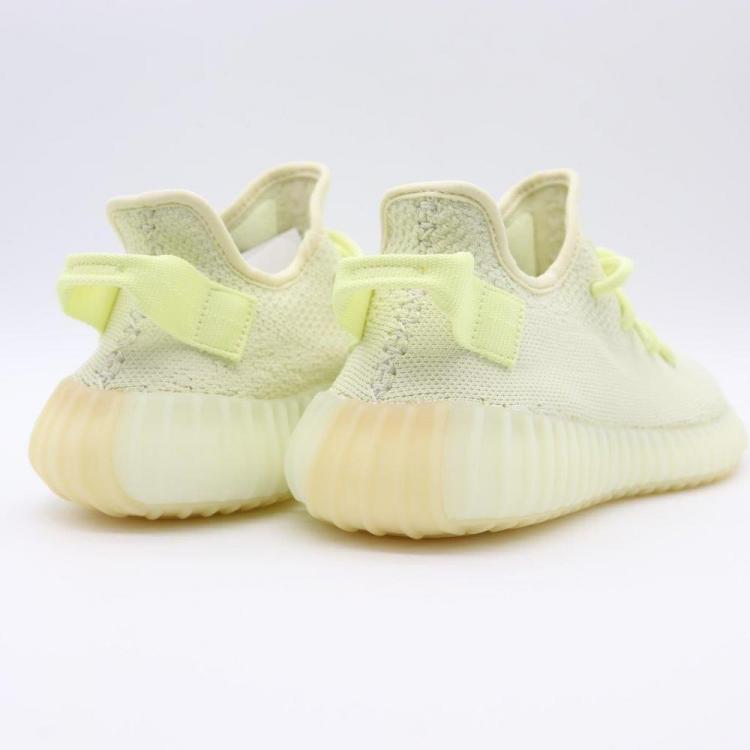 Pre Owned Yeezy x Adidas Yellow/Cream White Cotton Knit Boost 350 V2 Sneakers Size 35.5