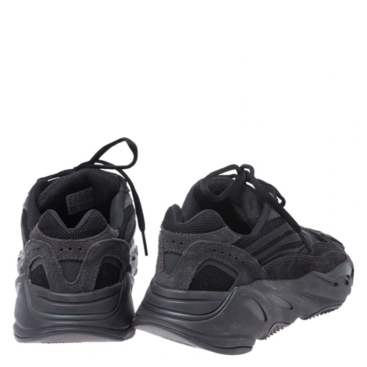 Pre Owned Yeezy x Adidas Black Suede and Leather Boost 700 V2 Vanta Sneakers Size 37.5