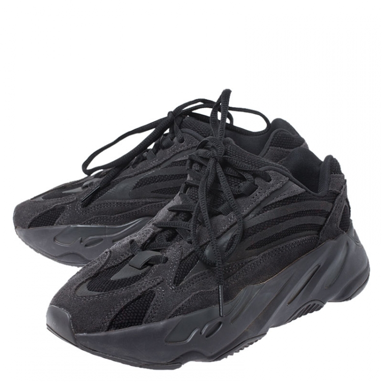 Pre Owned Yeezy x Adidas Black Suede and Leather Boost 700 V2 Vanta Sneakers Size 37.5