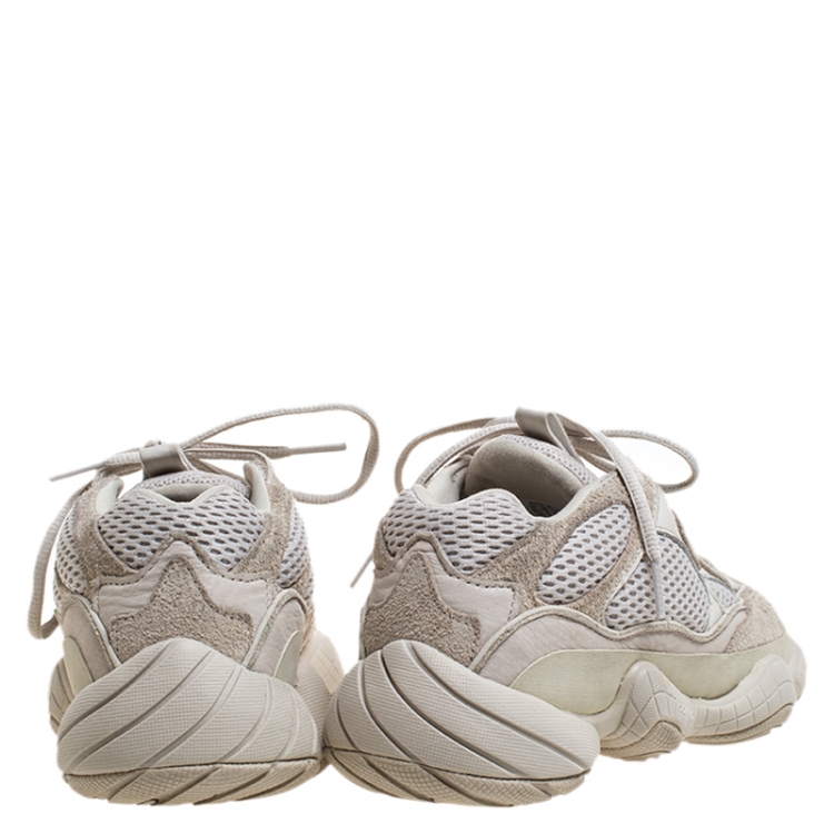Pre Owned Yeezy x Adidas Off-white Suede, Leather And Mesh Yeezy 500 Sneakers Size 38