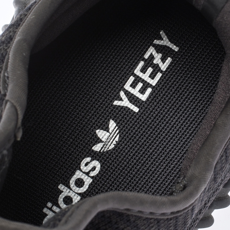 Pre Owned Yeezy x Adidas Black Cotton Knit and Mesh Boost 350 V2 Sneakers Size 37.5