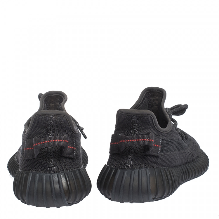 Pre Owned Yeezy x Adidas Black Cotton Knit and Mesh Boost 350 V2 Sneakers Size 37.5