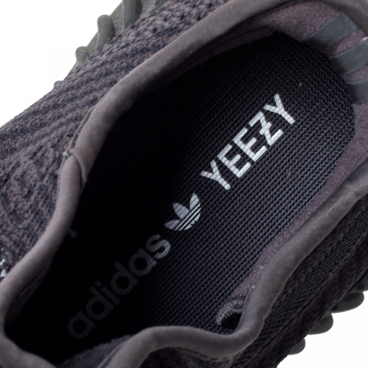 مملوكة مسبقًا Yeezy x Adidas Black Cotton Knit and Mesh Boost 350 V2 Non Reflective Sneakers Size 40