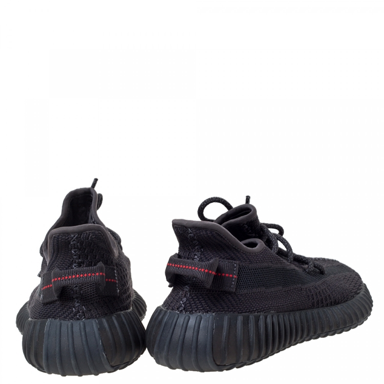 مملوكة مسبقًا Yeezy x Adidas Black Cotton Knit and Mesh Boost 350 V2 Non Reflective Sneakers Size 40