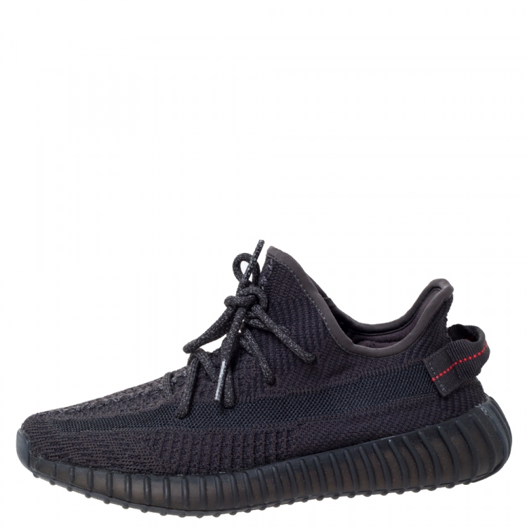 Yeezy x Adidas Black Cotton Knit and Mesh 350 V2 Non Reflective Sneakers Size 40 Yeezy x Adidas | TLC