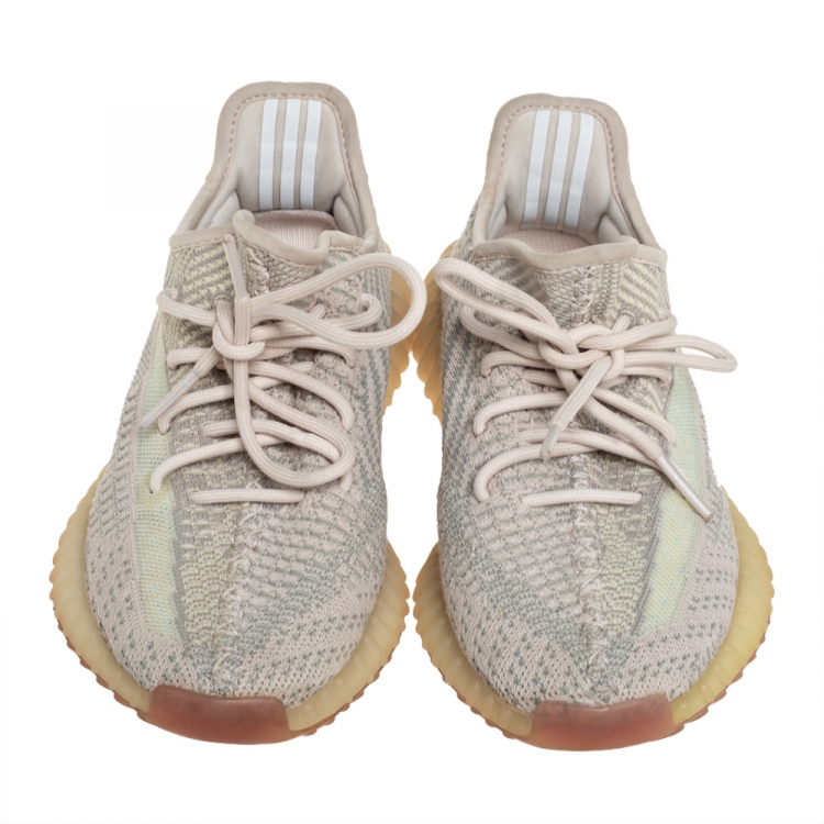 Pre Owned Yeezy x Adidas Boost 350 V2 Lundmark Non-Reflective Sneakers Size 37.5