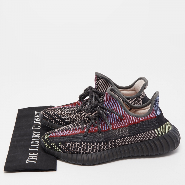 Pre Owned Yeezy x Adidas Multicolor Knit Fabric Boost 350 V2 Yecheil Sneakers Size 39 1/3