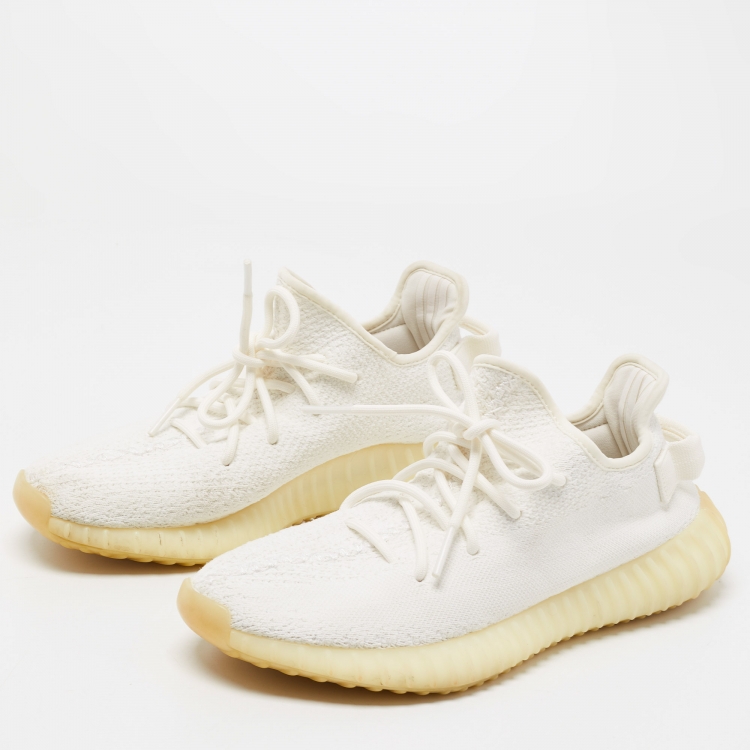 Yeezy x Adidas Off-White Knit Fabric Boost 350 V2 Butter Sneakers