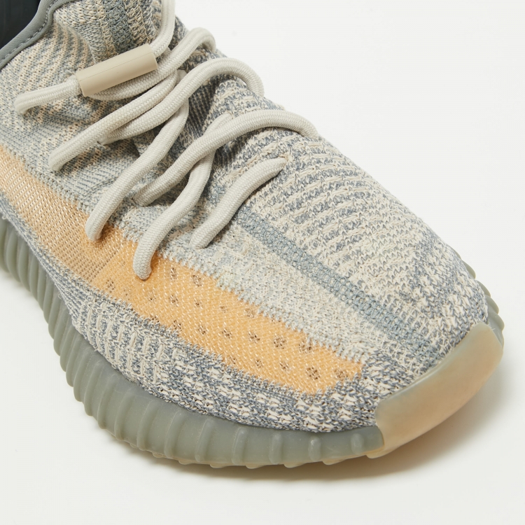 Pre Owned Yeezy x Adidas Grey Knit Fabric Boost 350 V2 Israfil Sneakers Size 40