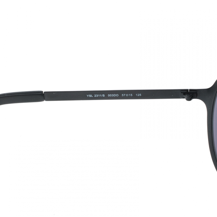 Pre Owned Saint Laurent Paris Matte Black/Black YSL 2311/S Aviator Sunglasses