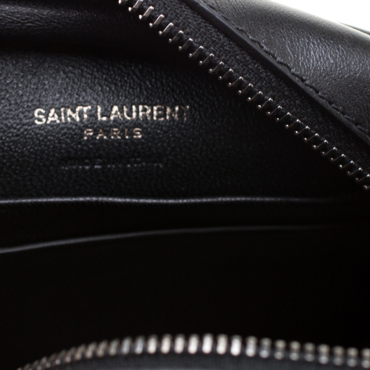 Pre Owned Saint Laurent Paris Brown/Black Suede and Leather Blogger Crossbody Bag
