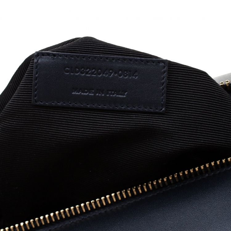 Pre Owned Saint Laurent Navy Blue Leather Classic Duffle 6 Bag