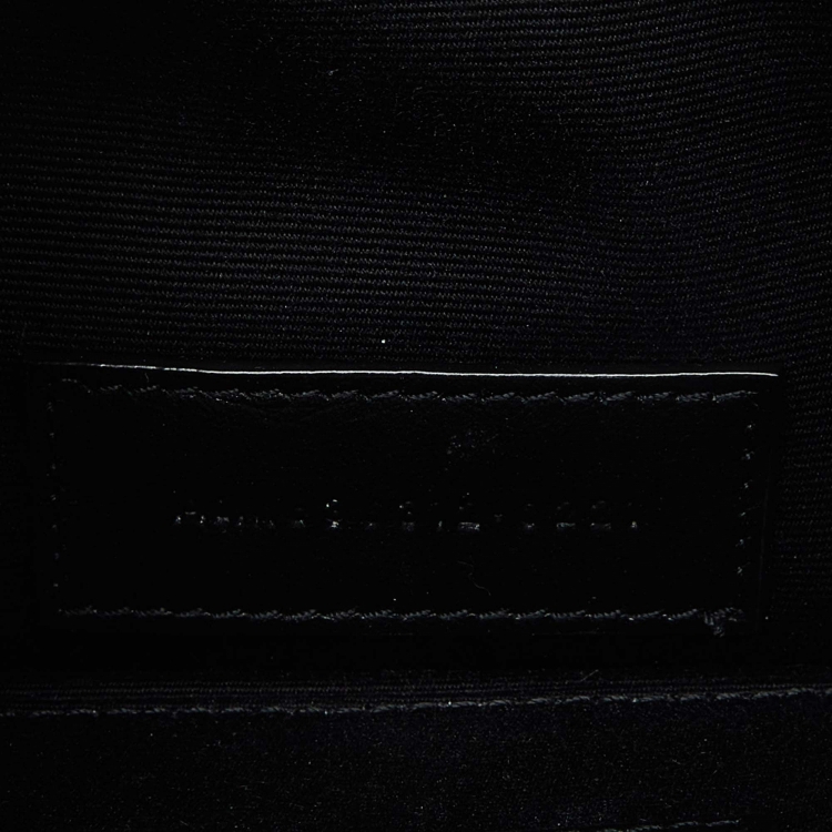 Pre Owned Saint Laurent Black Matelassé Leather Monogram Zip Pouch