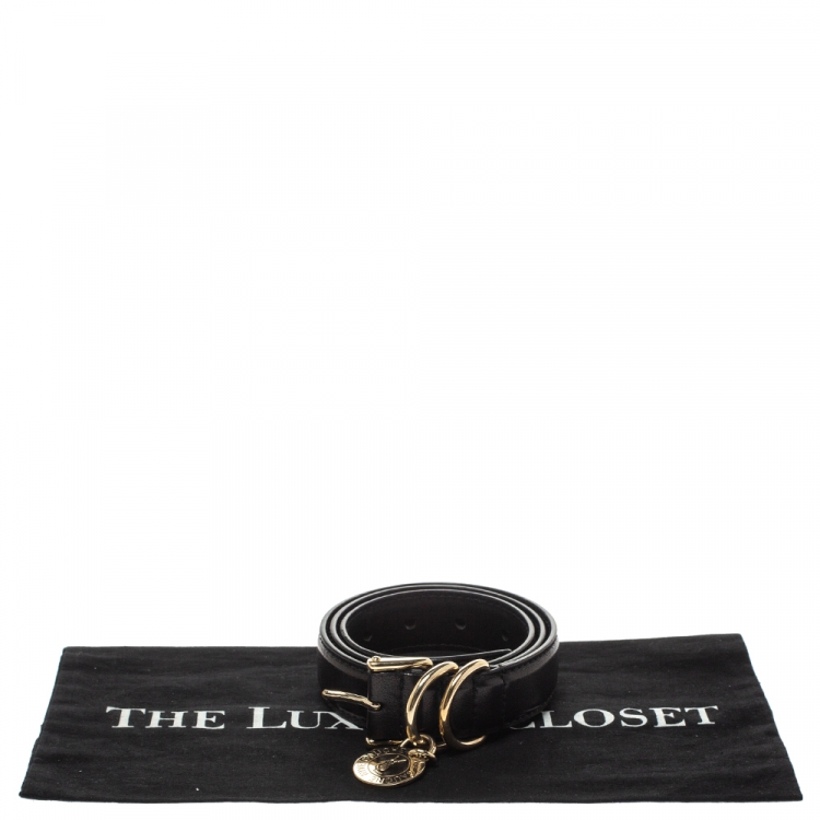 Pre Owned Yves Saint Laurent Black Leather Belt 80CM