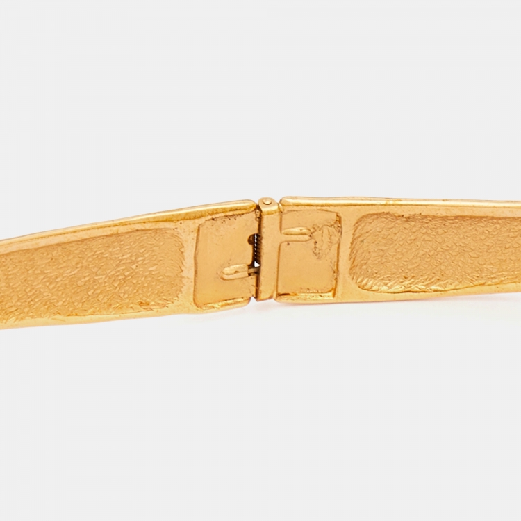 Pre Owned Yves Saint Laurent Vintage Gold Tone Arabesque Choker