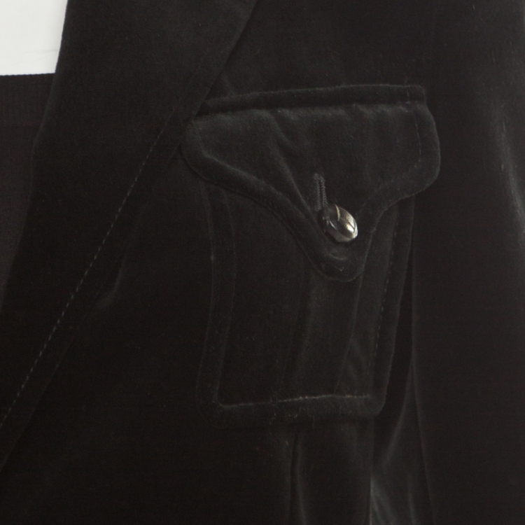 Pre Owned Yves Saint Laurent Black Velvet Blazer S