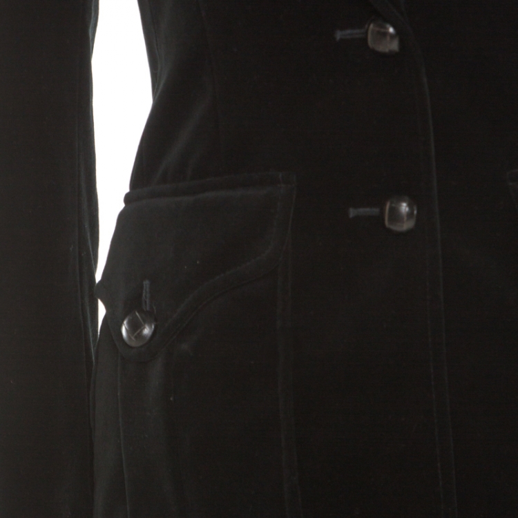 Pre Owned Yves Saint Laurent Black Velvet Blazer S
