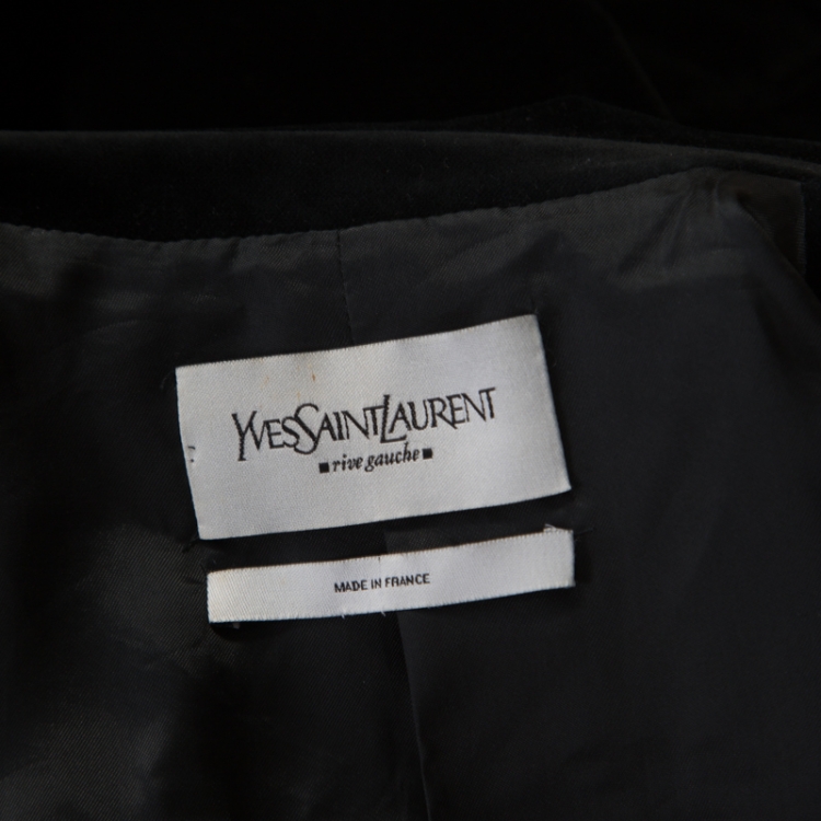 Pre Owned Yves Saint Laurent Black Velvet Blazer S