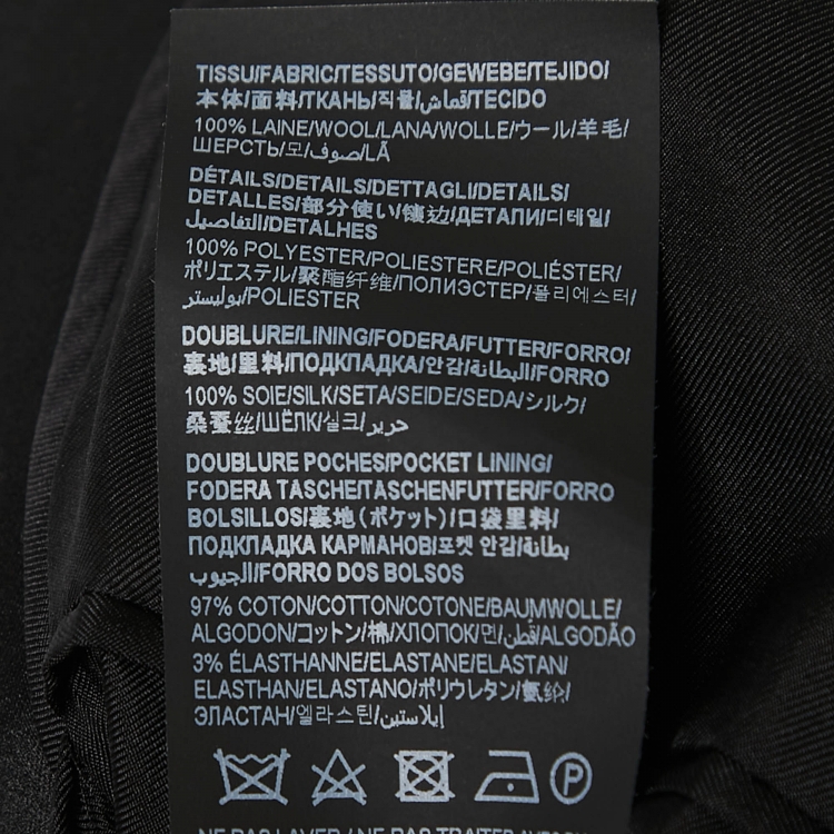 Pre Owned Saint Laurent Black Wool Single Breasted Blazer M