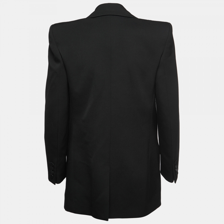 Pre Owned Saint Laurent Black Wool Single Breasted Blazer M