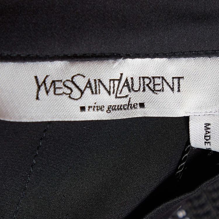 Pre Owned Yves Saint Laurent Vintage Silk Satin Ruffled Short Skirt M