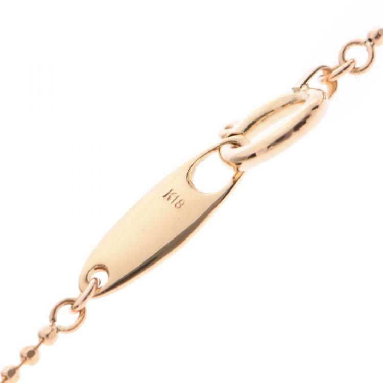 Pre Owned Yves Saint Laurent 18K Yellow Gold and Diamond Initial Necklace 
