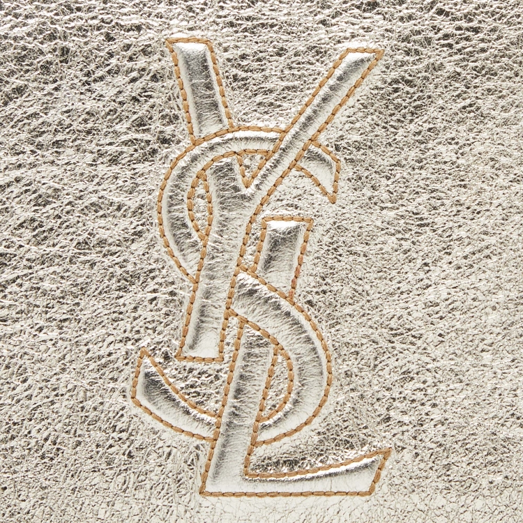 Pre Owned Yves Saint Laurent Gold Leather Belle De Jour Flap Clutch