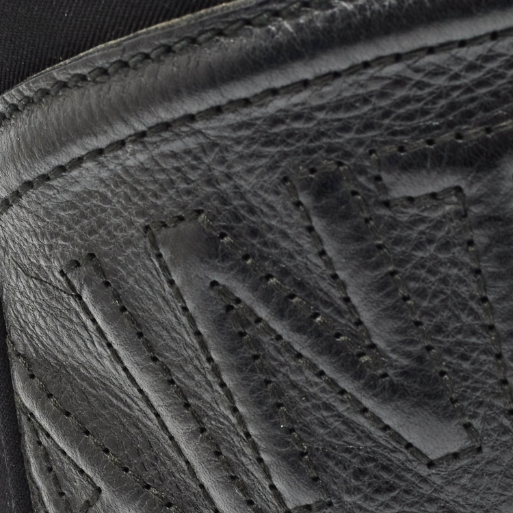 Pre Owned Yves Saint Laurent Black Canvas and Leather Logo Patch Tote
